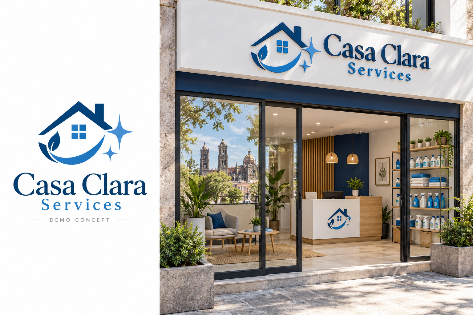 Casa Clara Services (Demo) — fictional logo and establishment concept